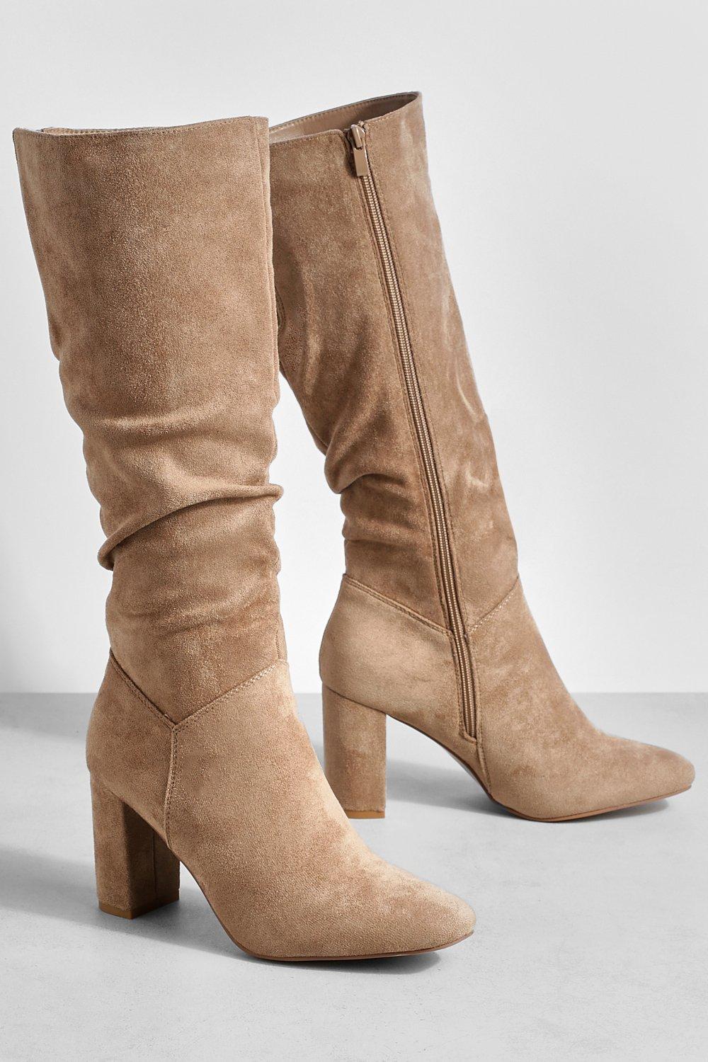 Beige knee high outlet suede boots