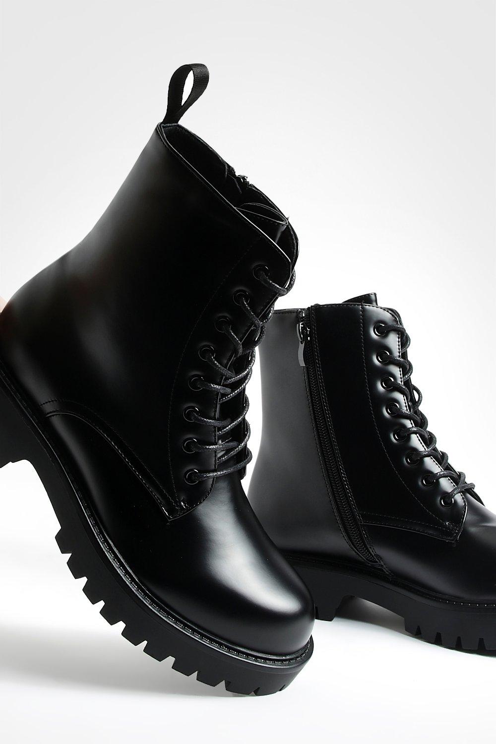 Lace up discount biker ankle boots