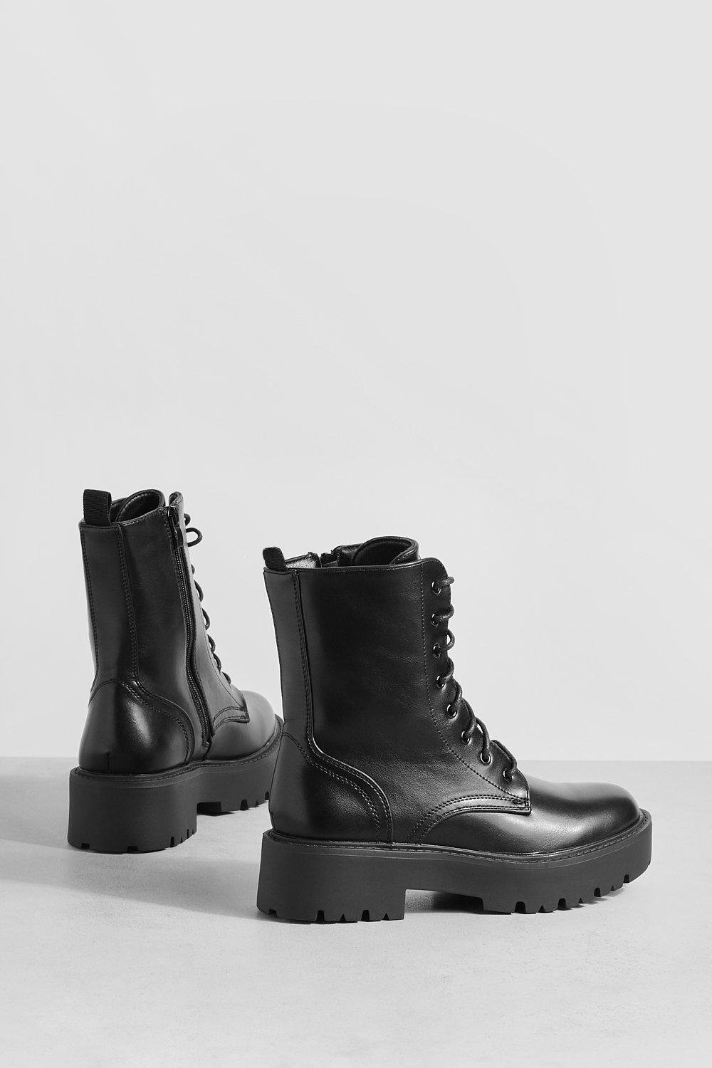 Black biker clearance boots lace up