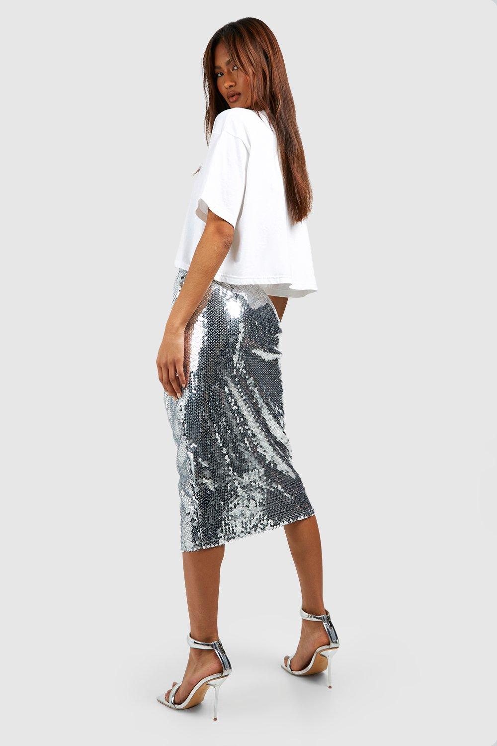 Sequin pencil hotsell skirt boohoo