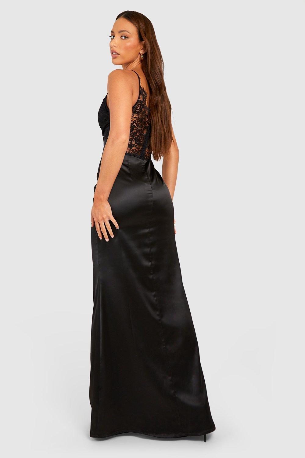 Tall Satin Lace Insert Maxi Dress