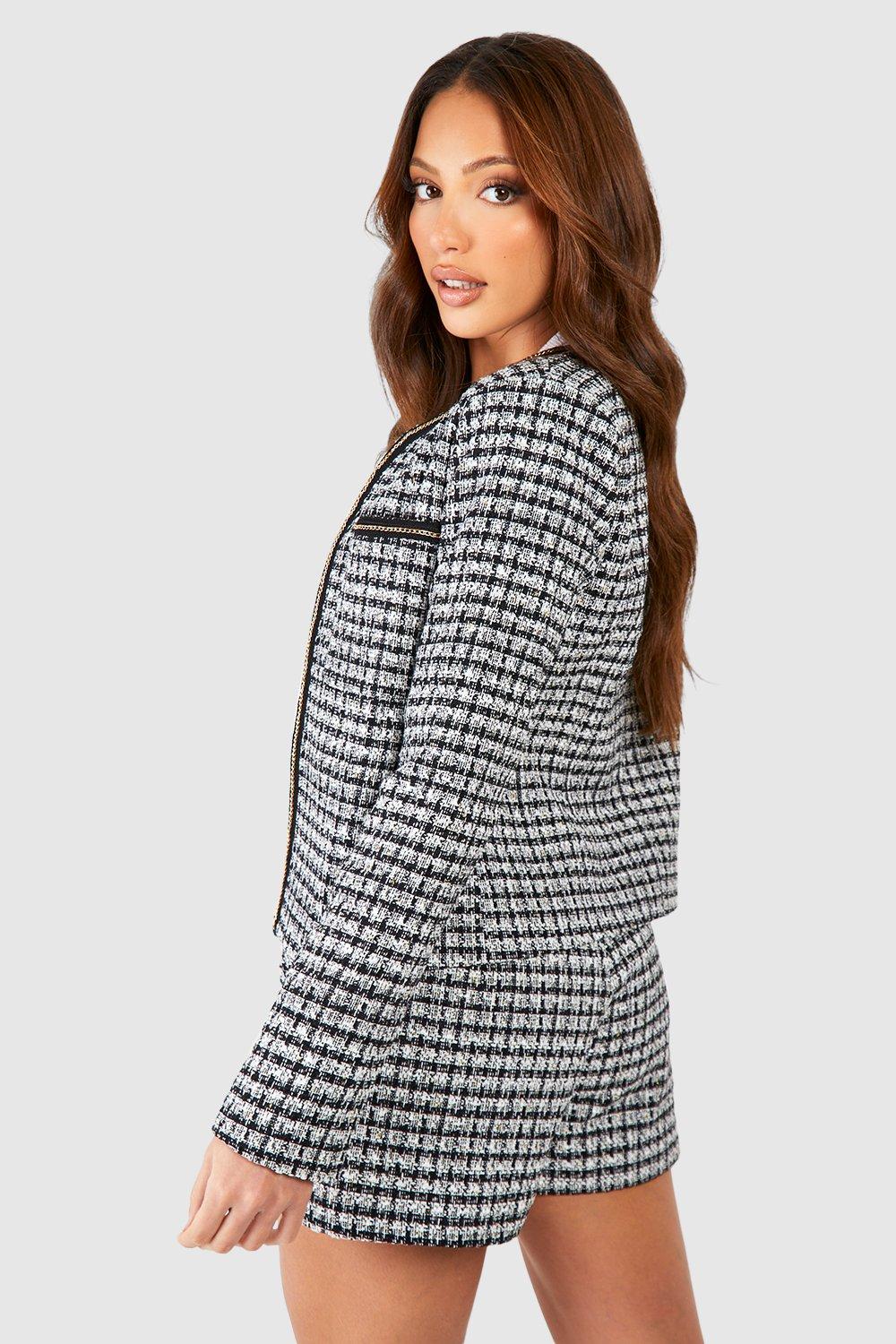 Boohoo hot sale tweed jacket