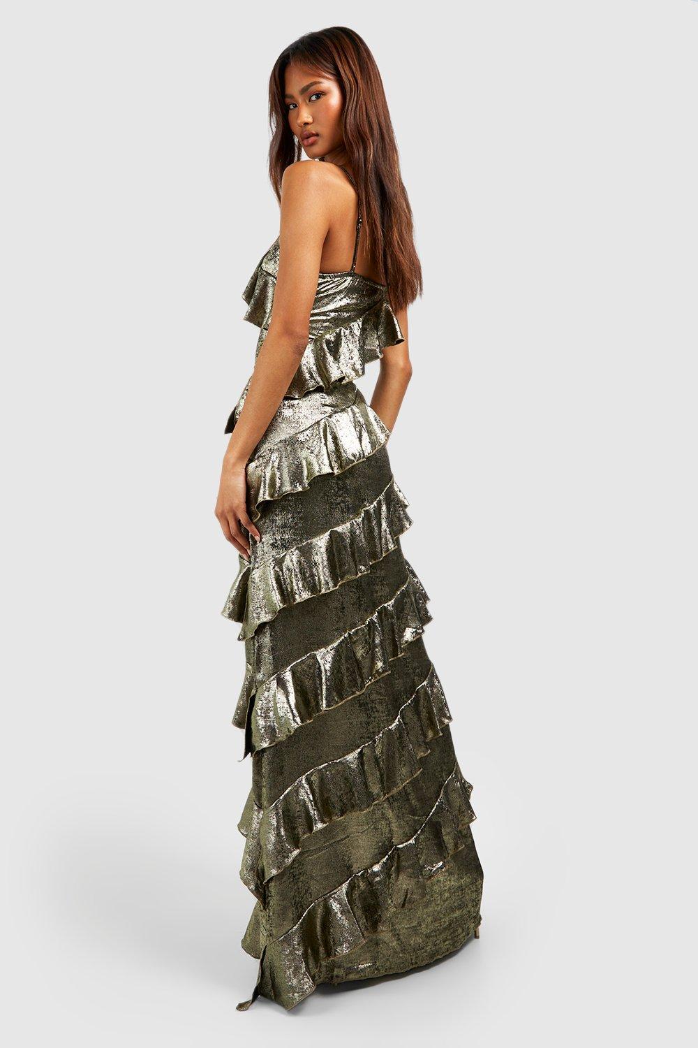 Metallic dress outlet boohoo