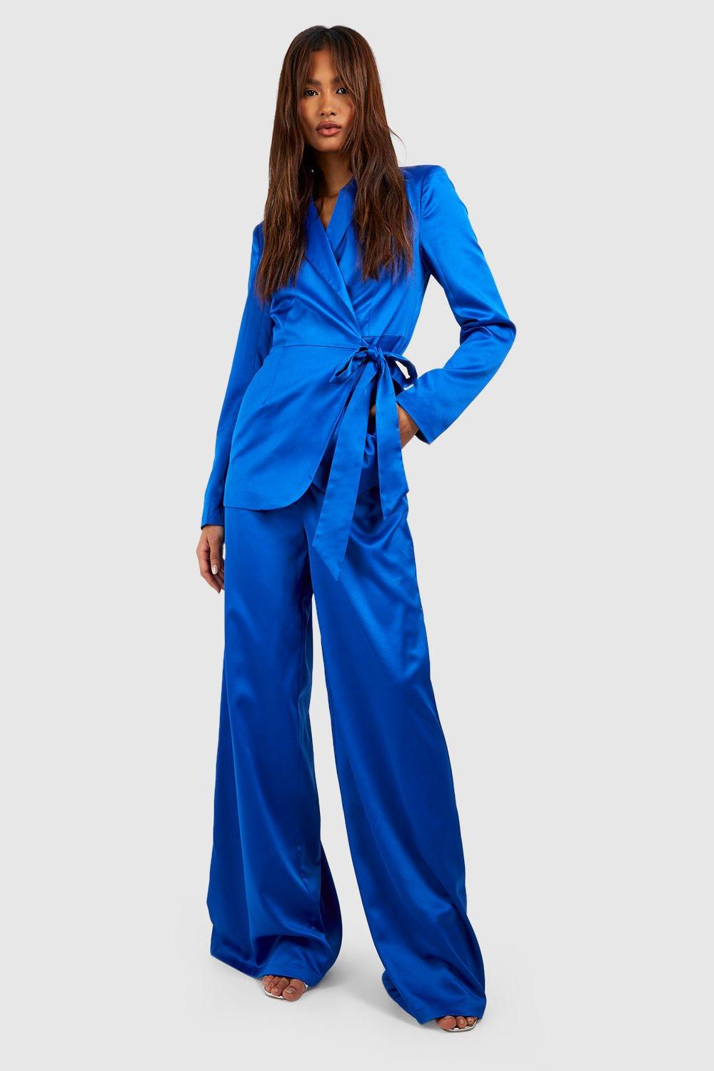 Cobalt blue hotsell wide leg trousers