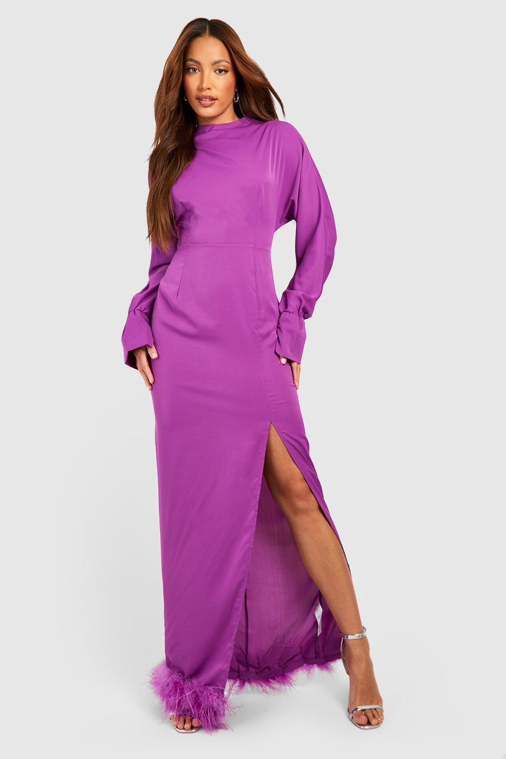 Purple maxi cheap dress boohoo