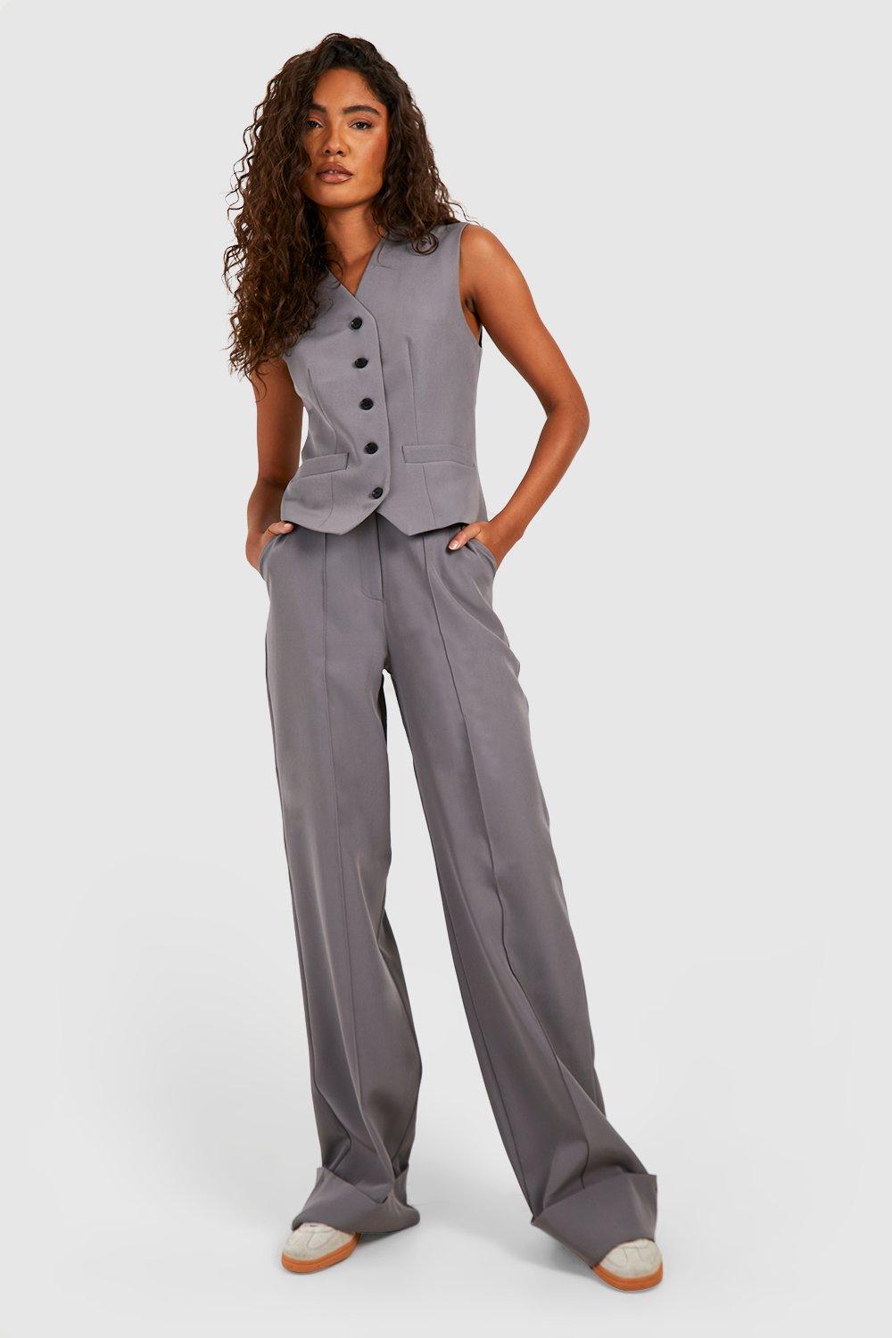 Tall Tailored Turn Up Cuff Wide Leg Pants