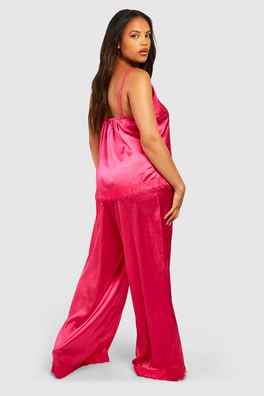 Satin lace pyjama set hotsell