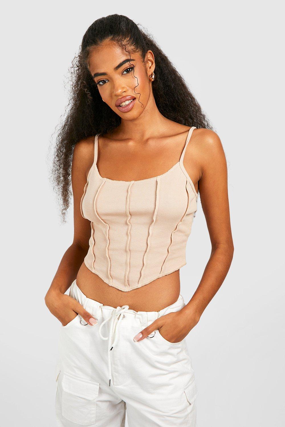 Cream strappy vest clearance top