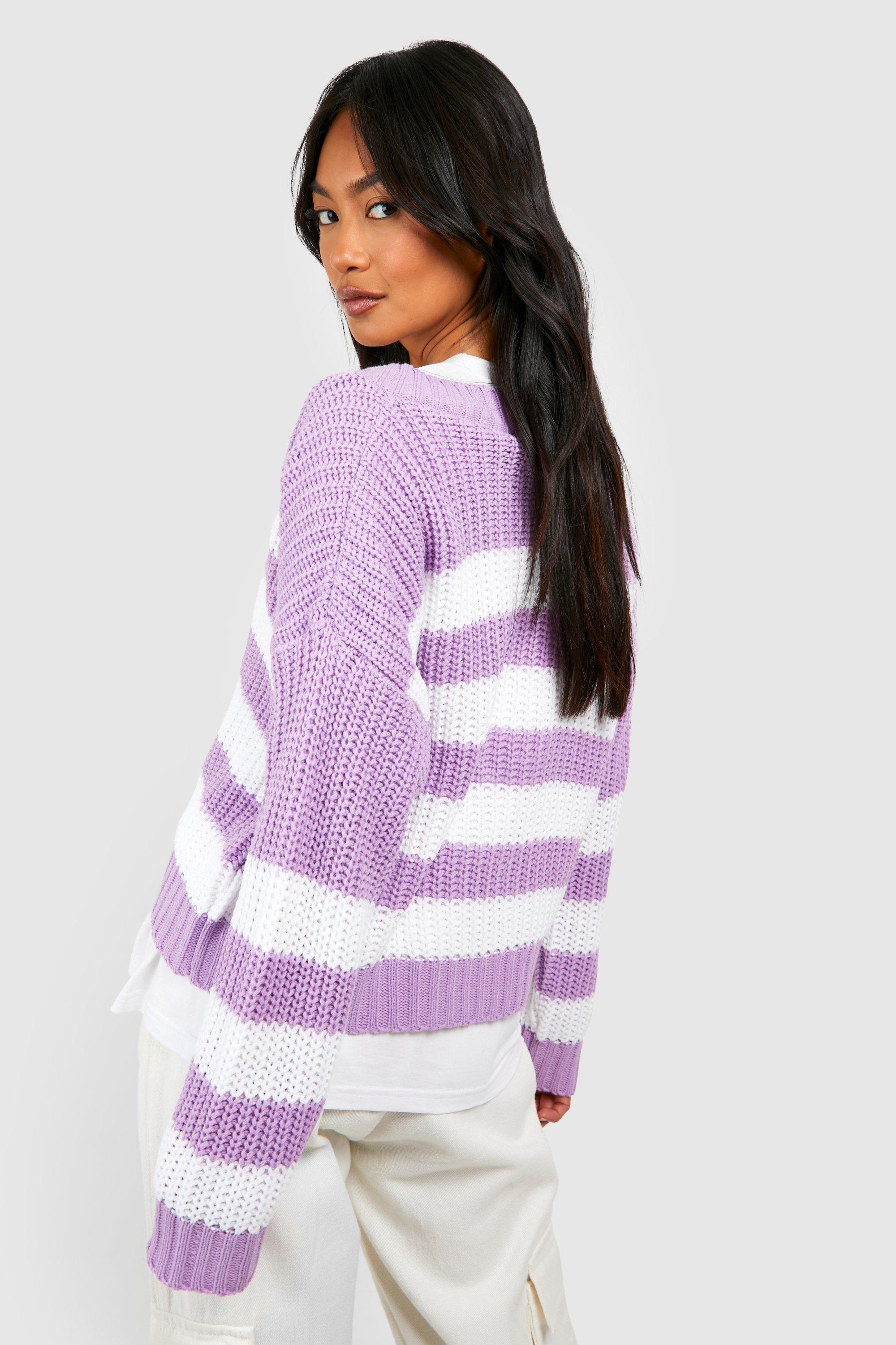 Purple on sale striped cardigan