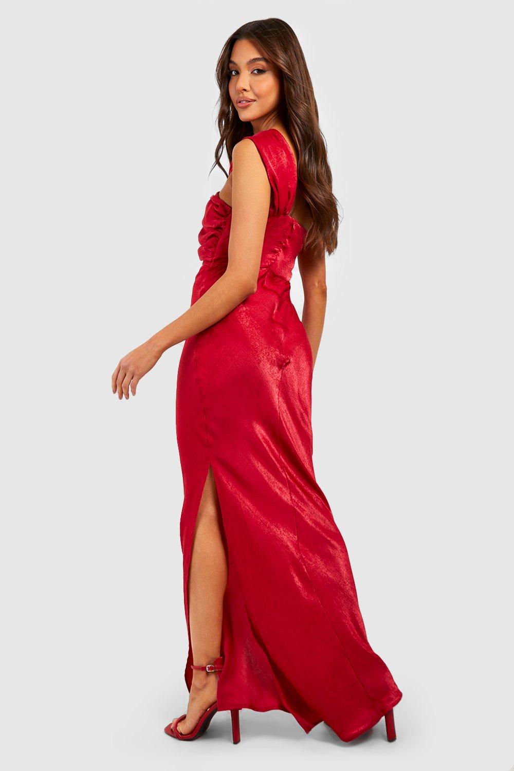 Boohoo red maxi on sale dress