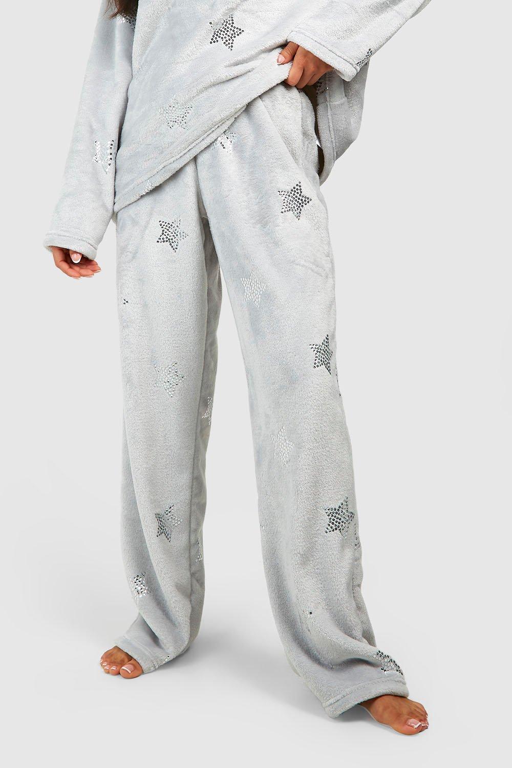 Girls Grey Star Print Fleece Onesie