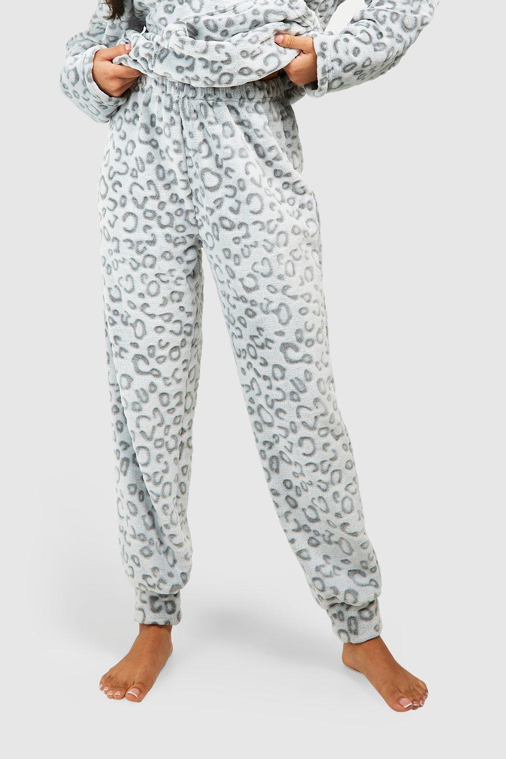 Fleece leopard print discount pyjamas