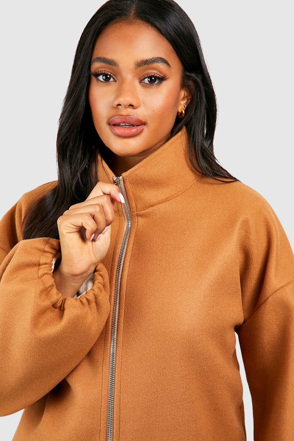 Camel bomber jacket womens sale