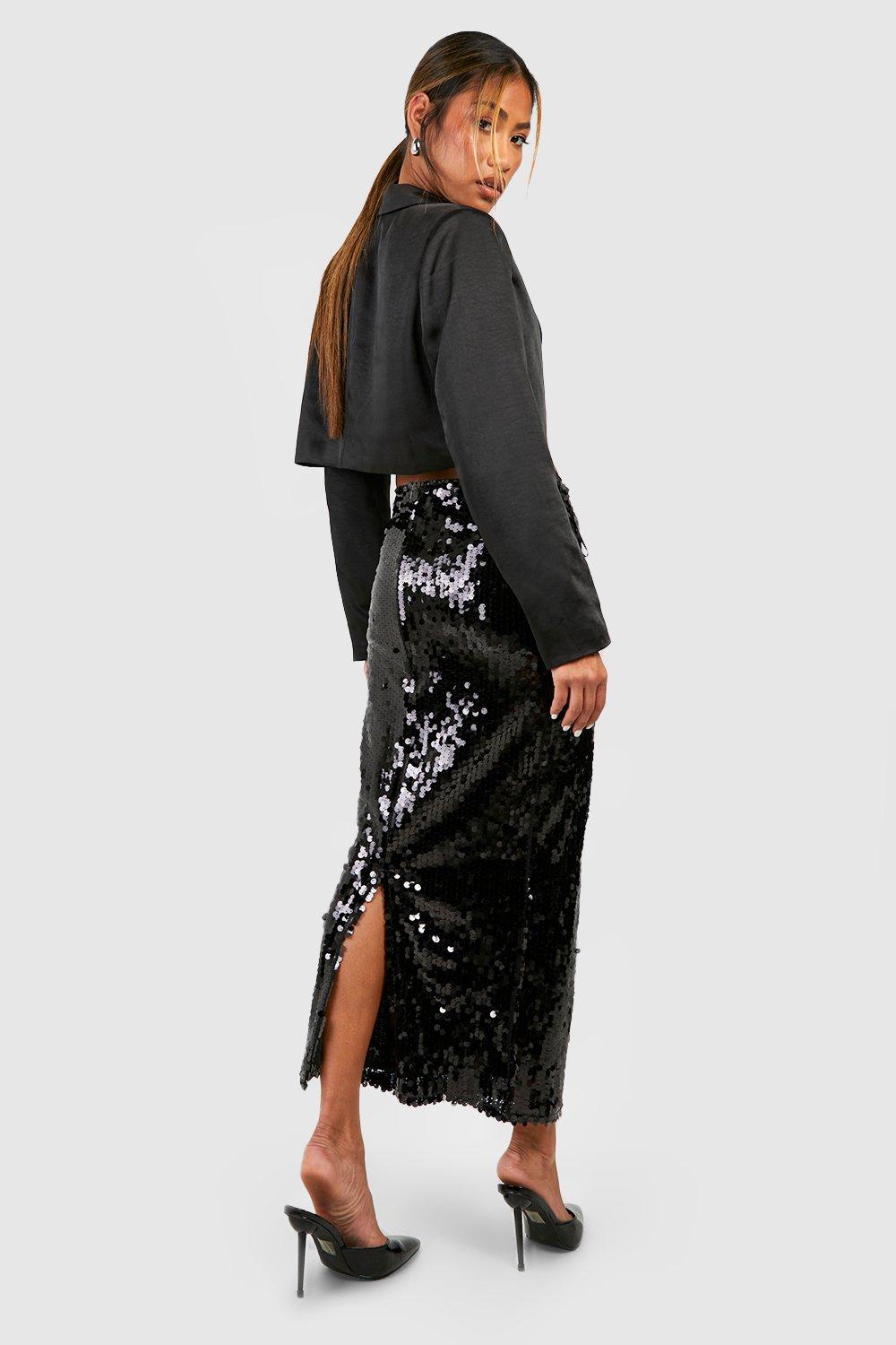 Sequin midi hotsell skirt boohoo