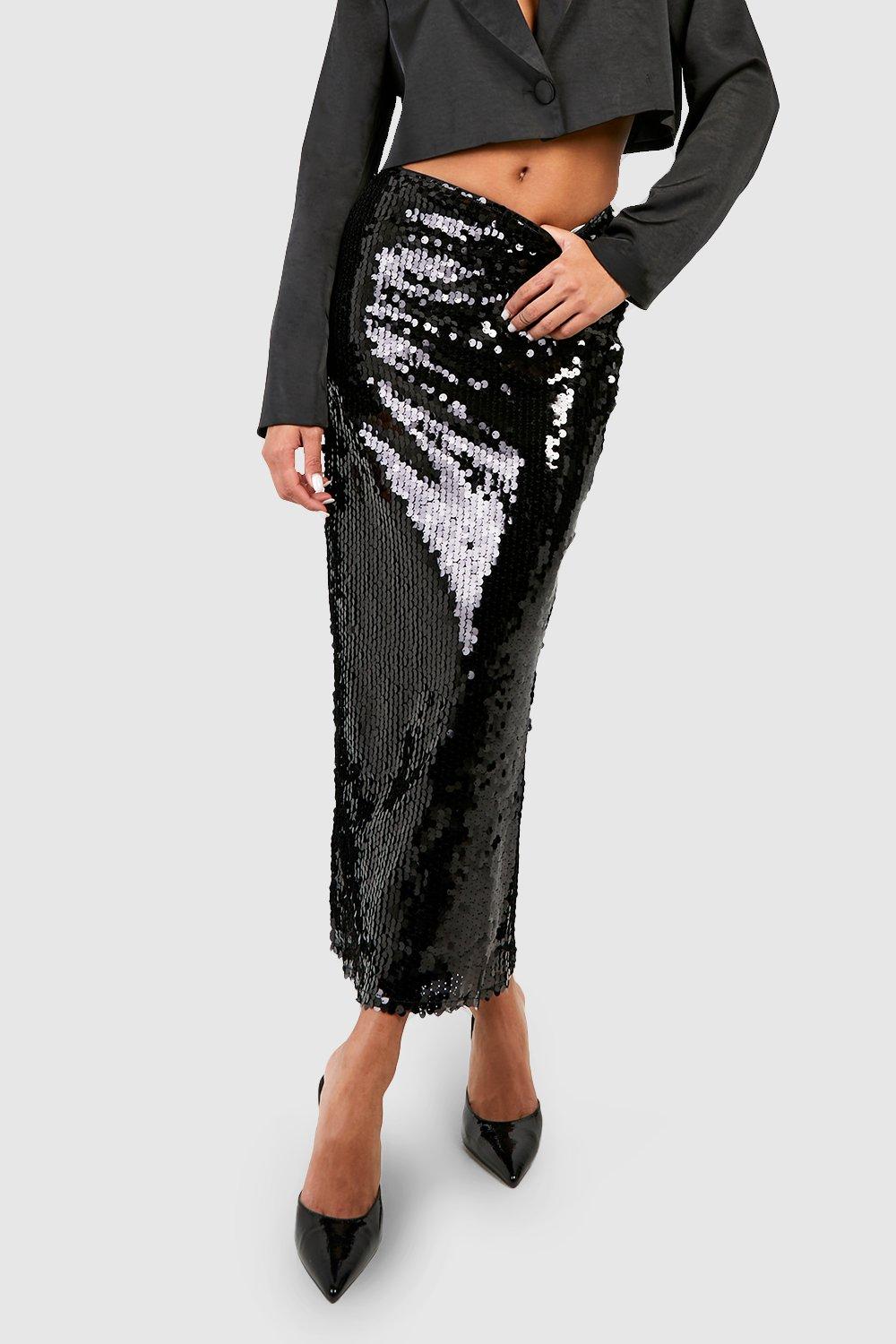 Sequin pencil skirt on sale boohoo