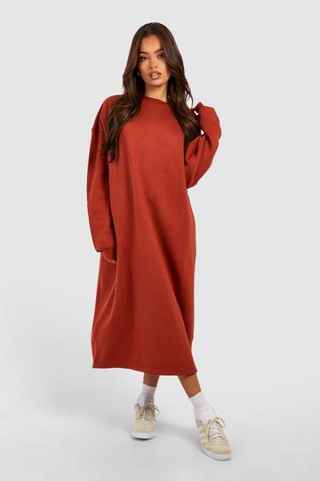 Super Oversized Midi Sweat Dress tan