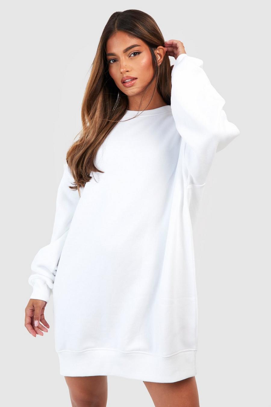Super Oversize Sweatshirt-Kleid, White image number 1