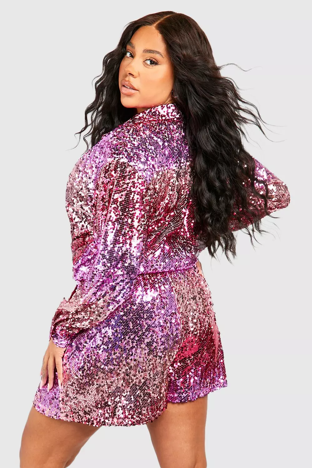 Pink Plus Ombre Sequin Flippy Short alternative image