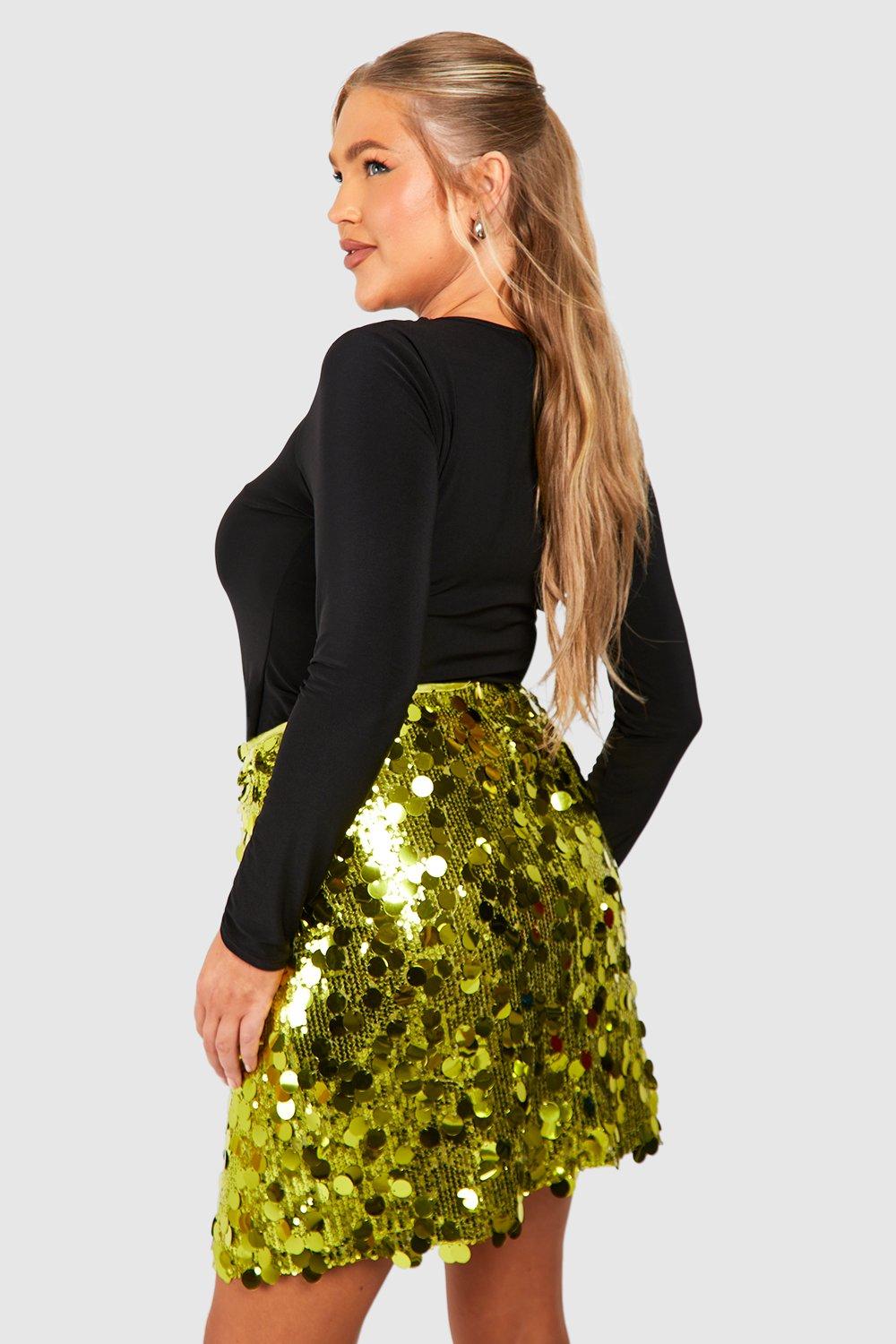 Sequin shop skirt boohoo