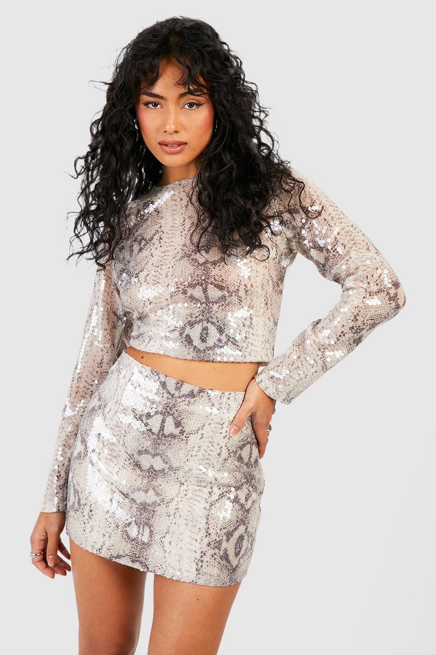 Stone Snake Sequin Top 