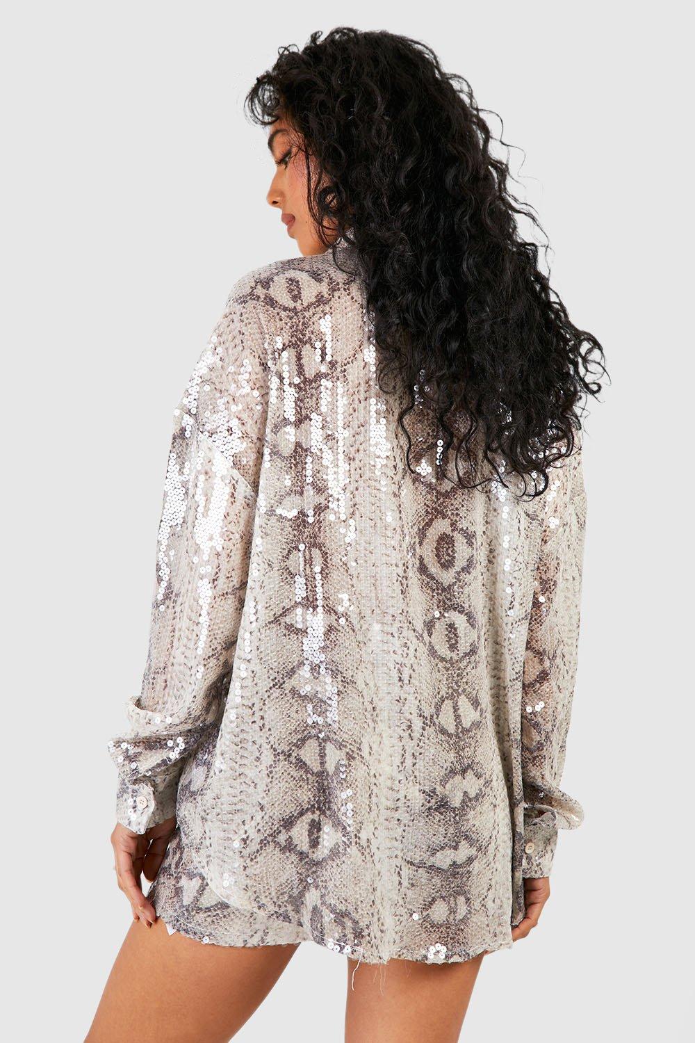 Boohoo snake print store shirt dress