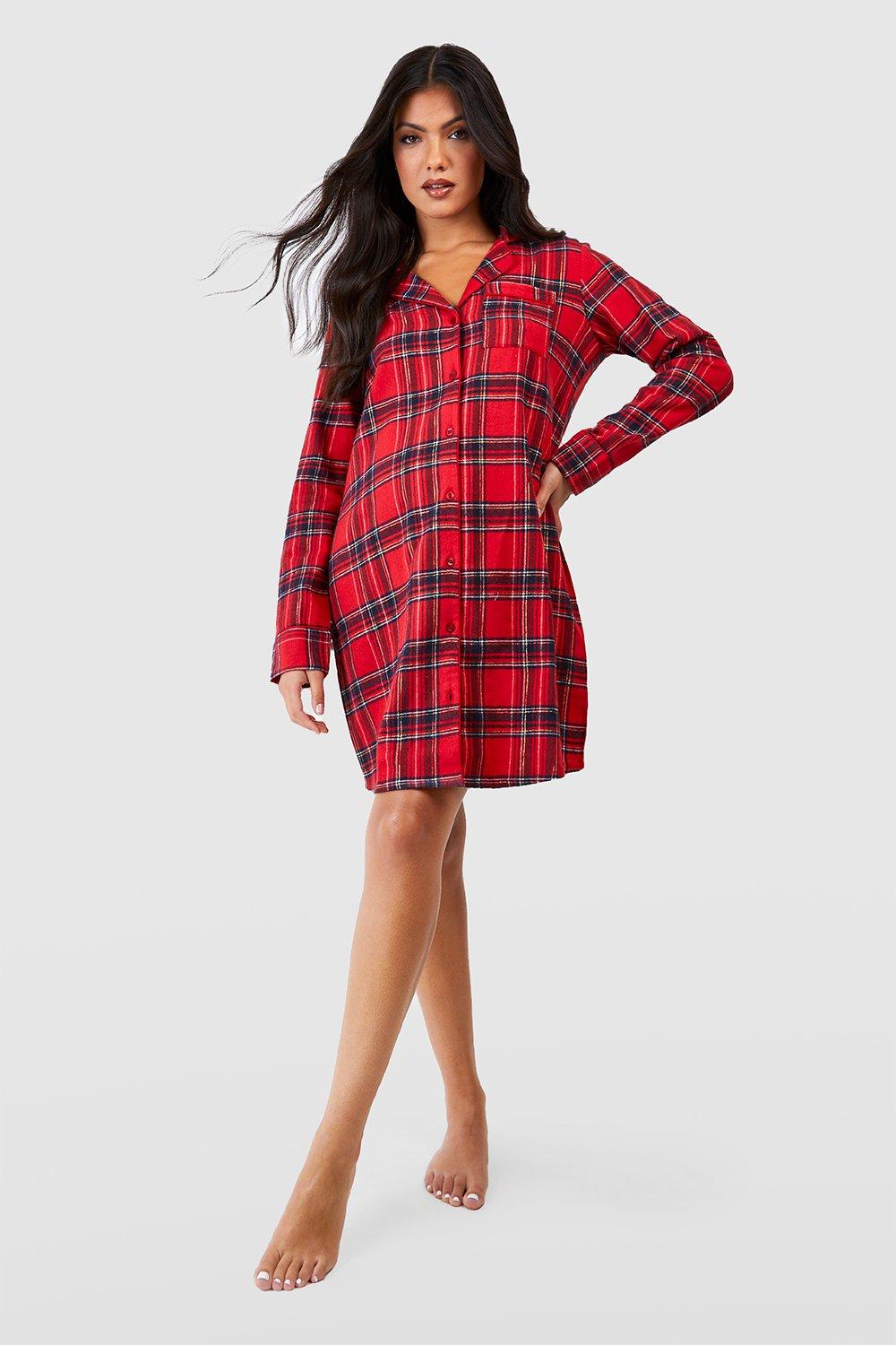 Red and black hot sale plaid maternity dress