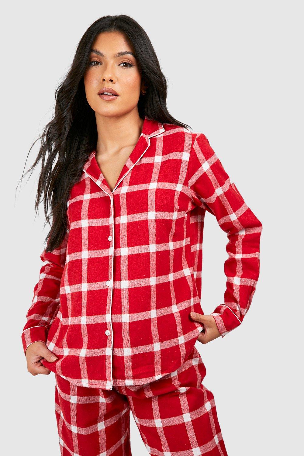 Maternity Plaid Flannel Pajama Set