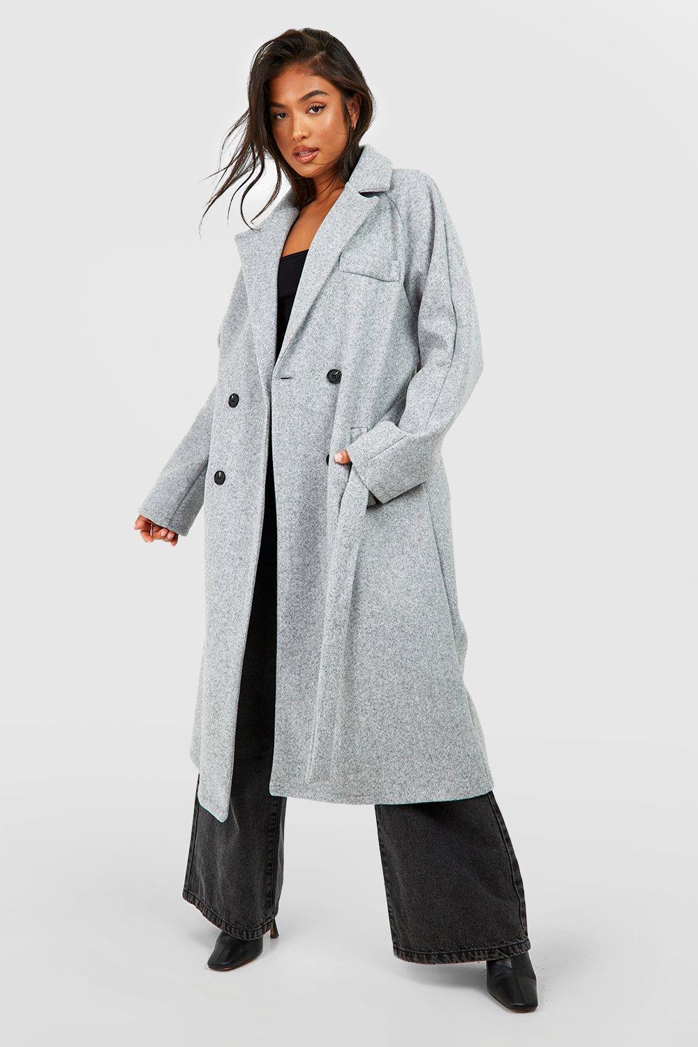 Oversized grey wool on sale coat