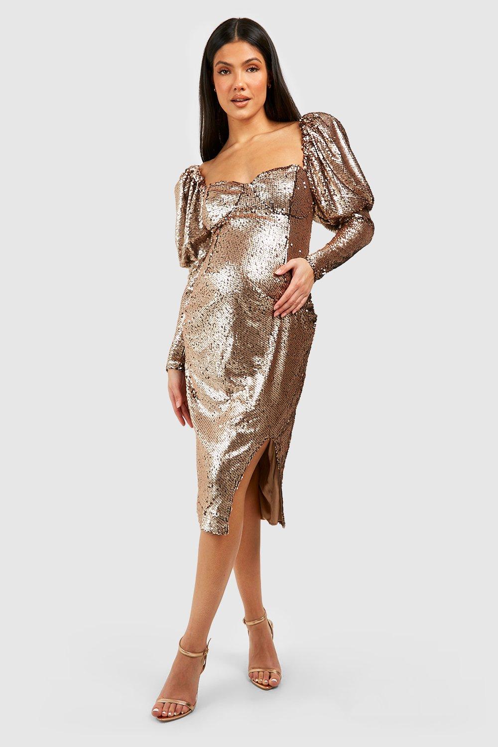 Vestito sale paillettes bronzo