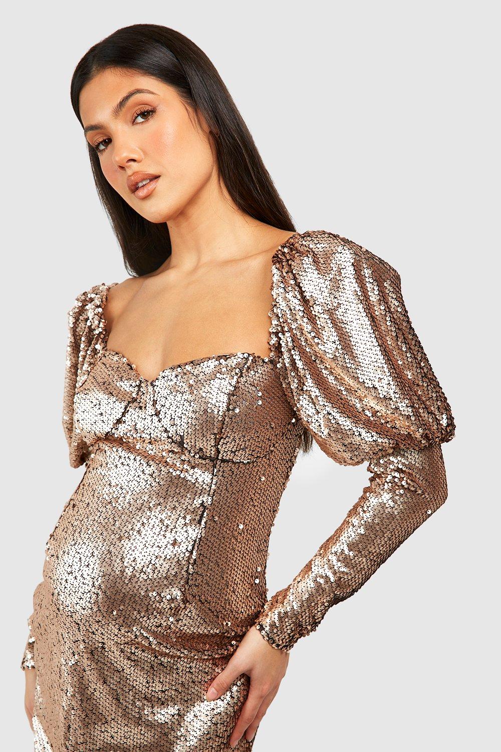 Maternity gold hotsell sequin dress