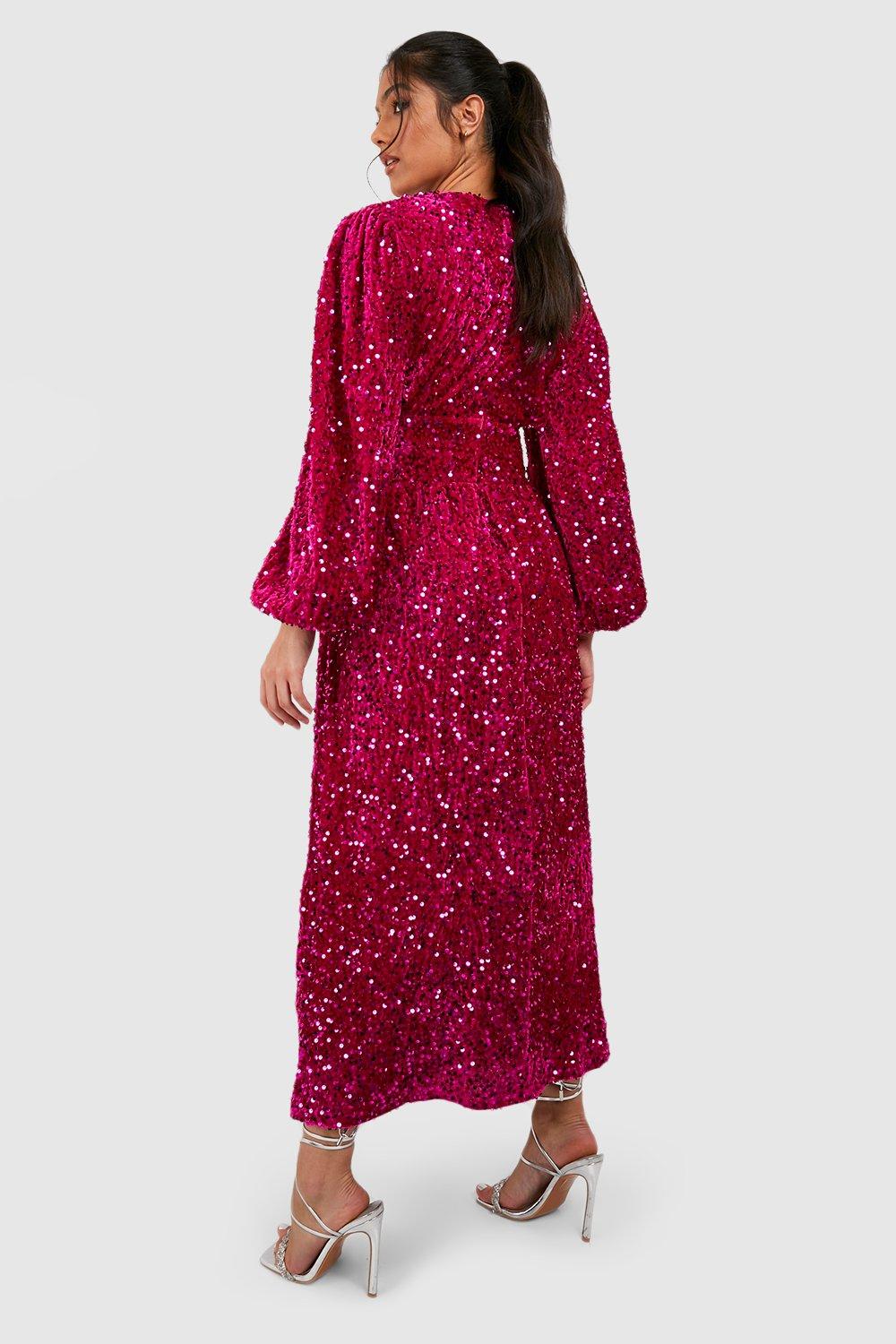 Red sequin maternity sales dress