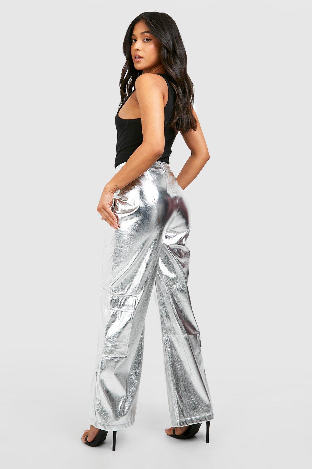 Silver cargo hot sale trousers