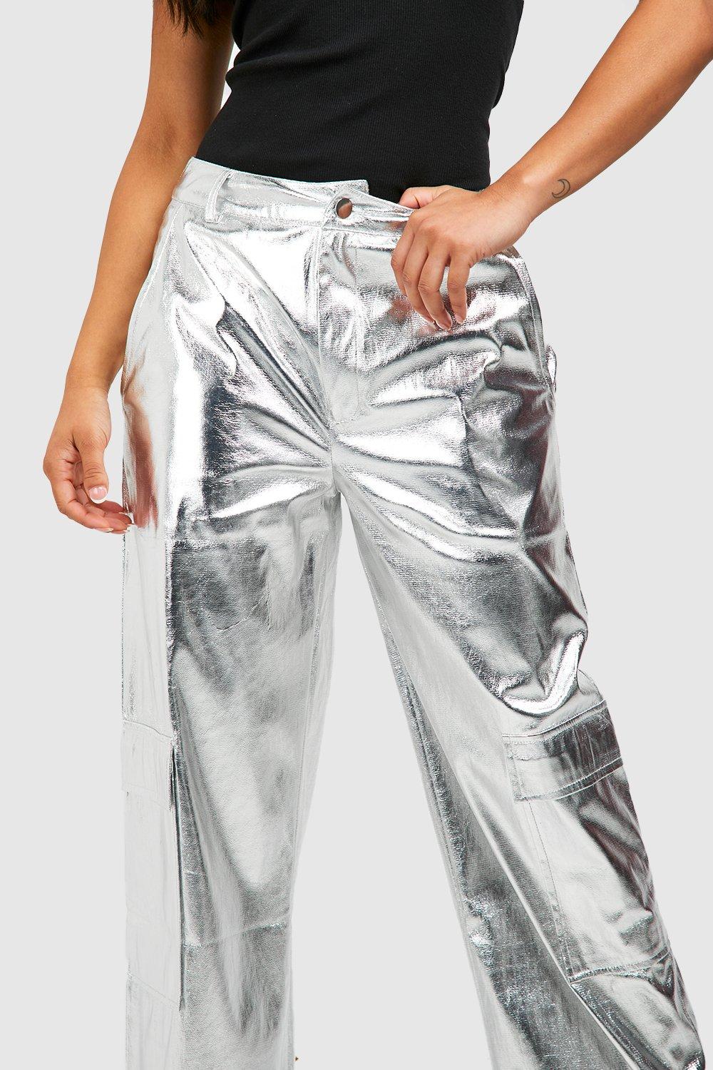 Metallic best sale cargo pants