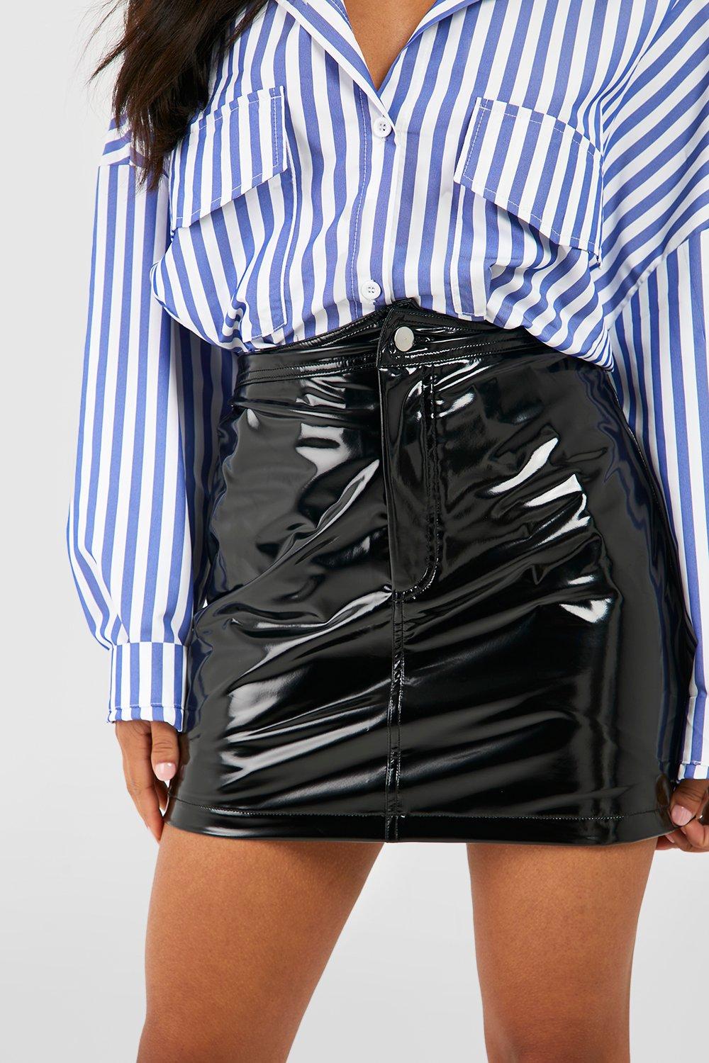 Vinyl skirt clearance boohoo