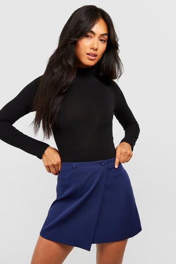 Wrap Over Tailored Mini Skirt midnight