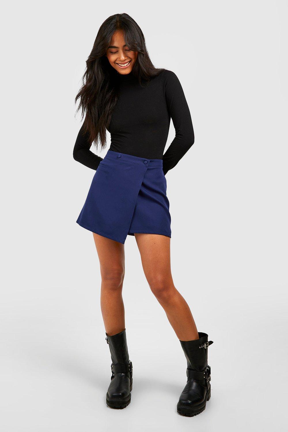 Wrap Over Tailored Mini Skirt