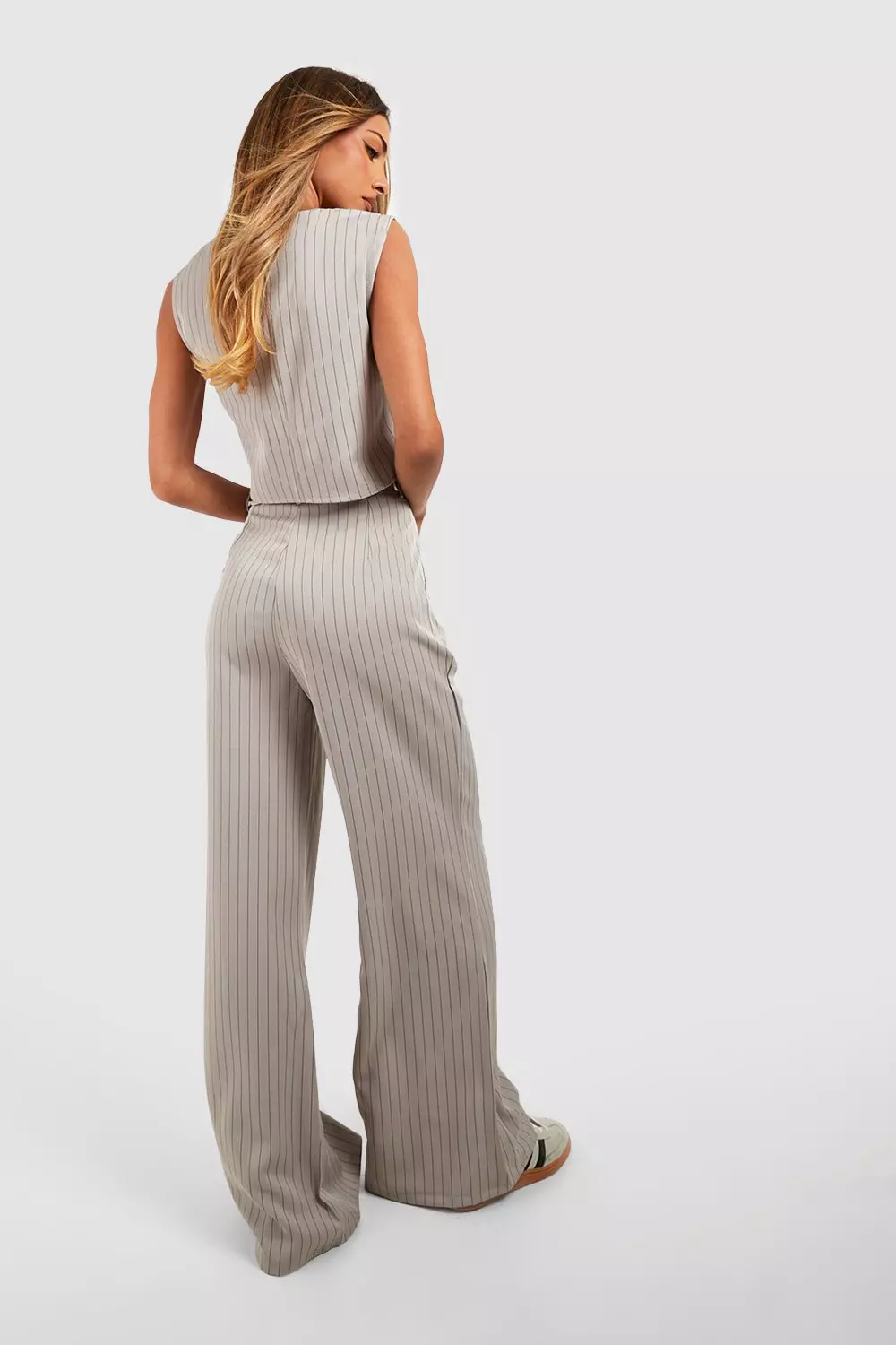 Pinstripe tie waist trousers hot sale