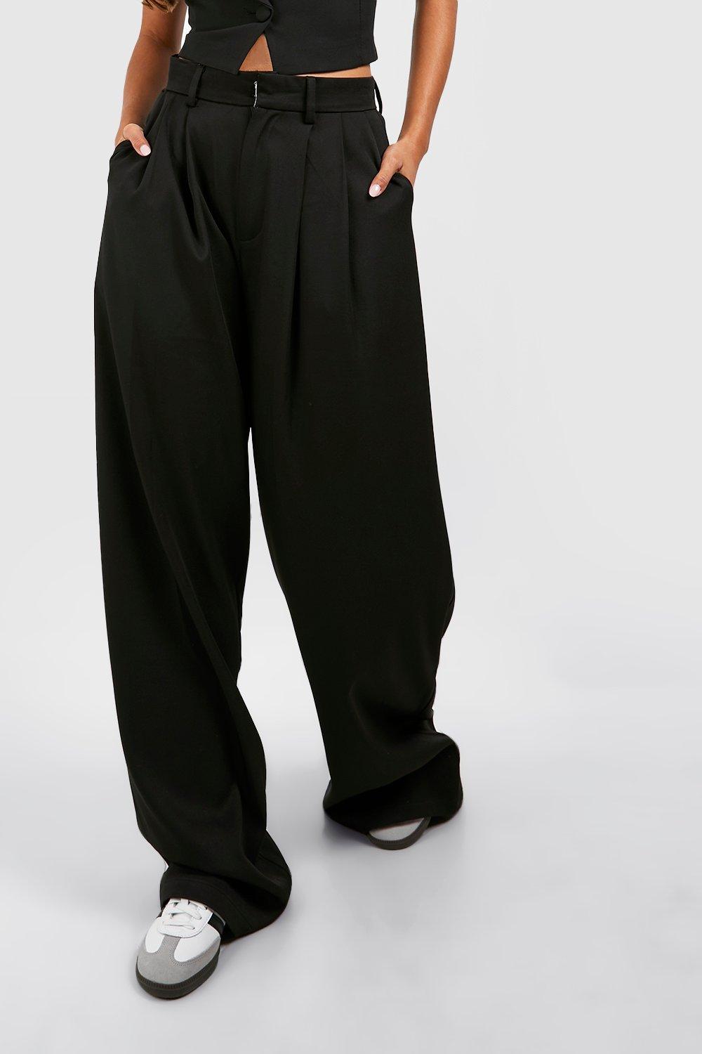 Pleated Wide Leg Pants, Casual Pleated Wide Leg Pants Fashionable for Work  (S) : : Clothing, Shoes & Accessories