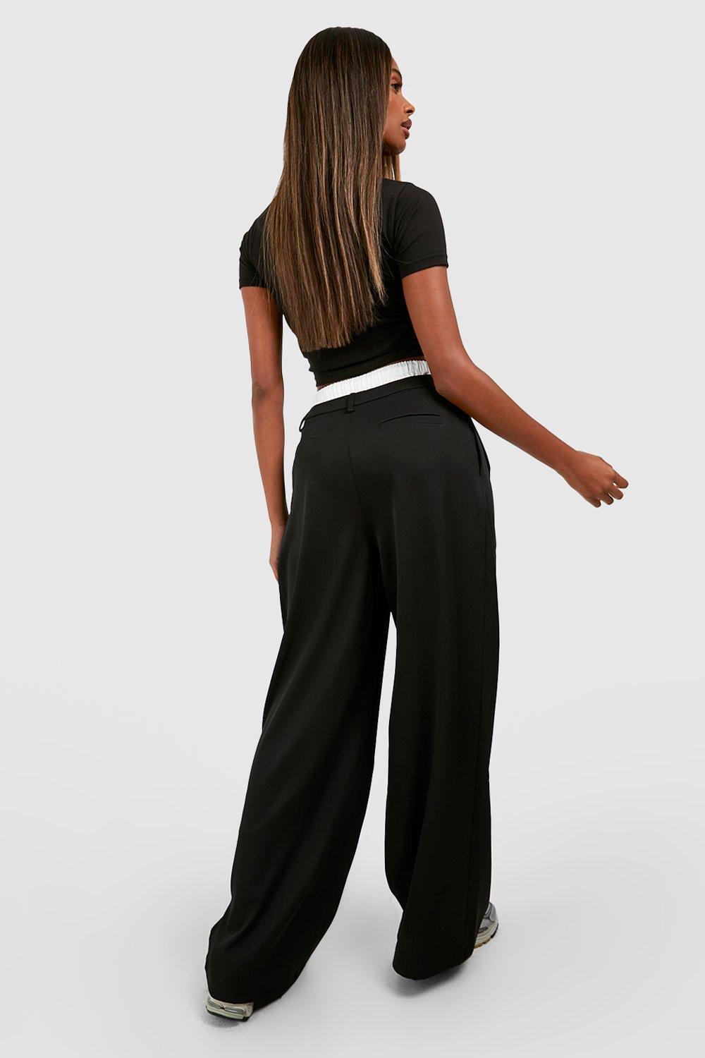 Boxer Waistband Wide Leg Pants