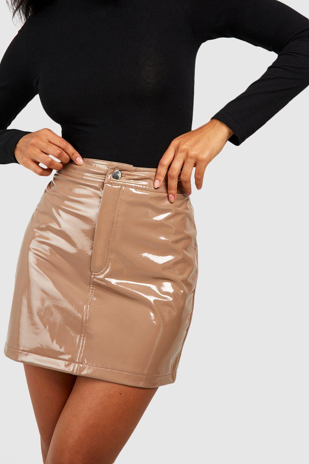 Vinyl leather mini clearance skirt