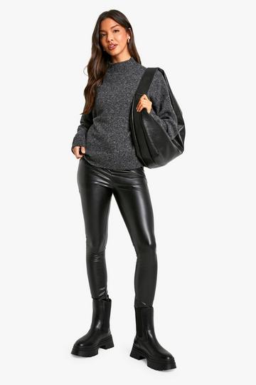 Black Faux Leather Super Stretch Skinny Pants