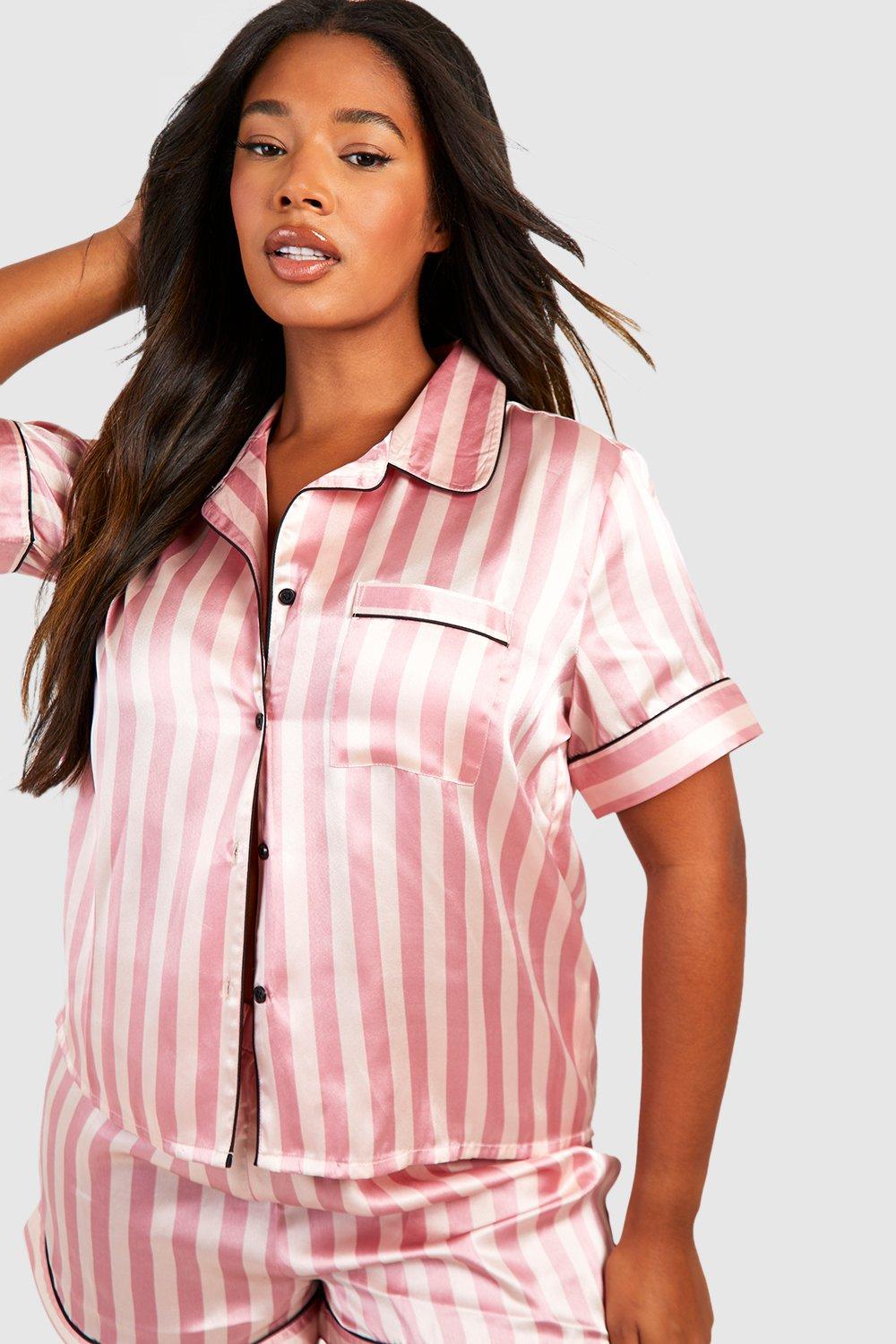 Pink candy stripe online pyjamas