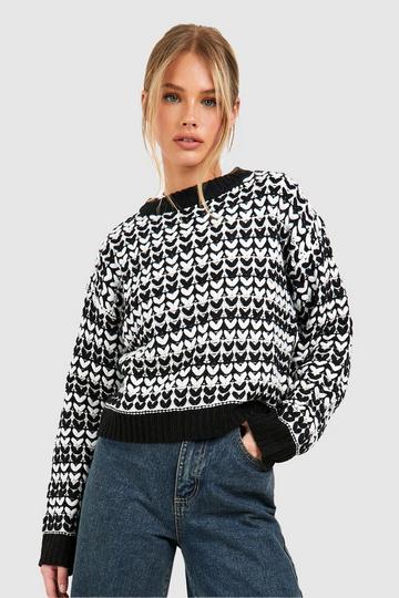 Chunky Top Stitch Sweater black