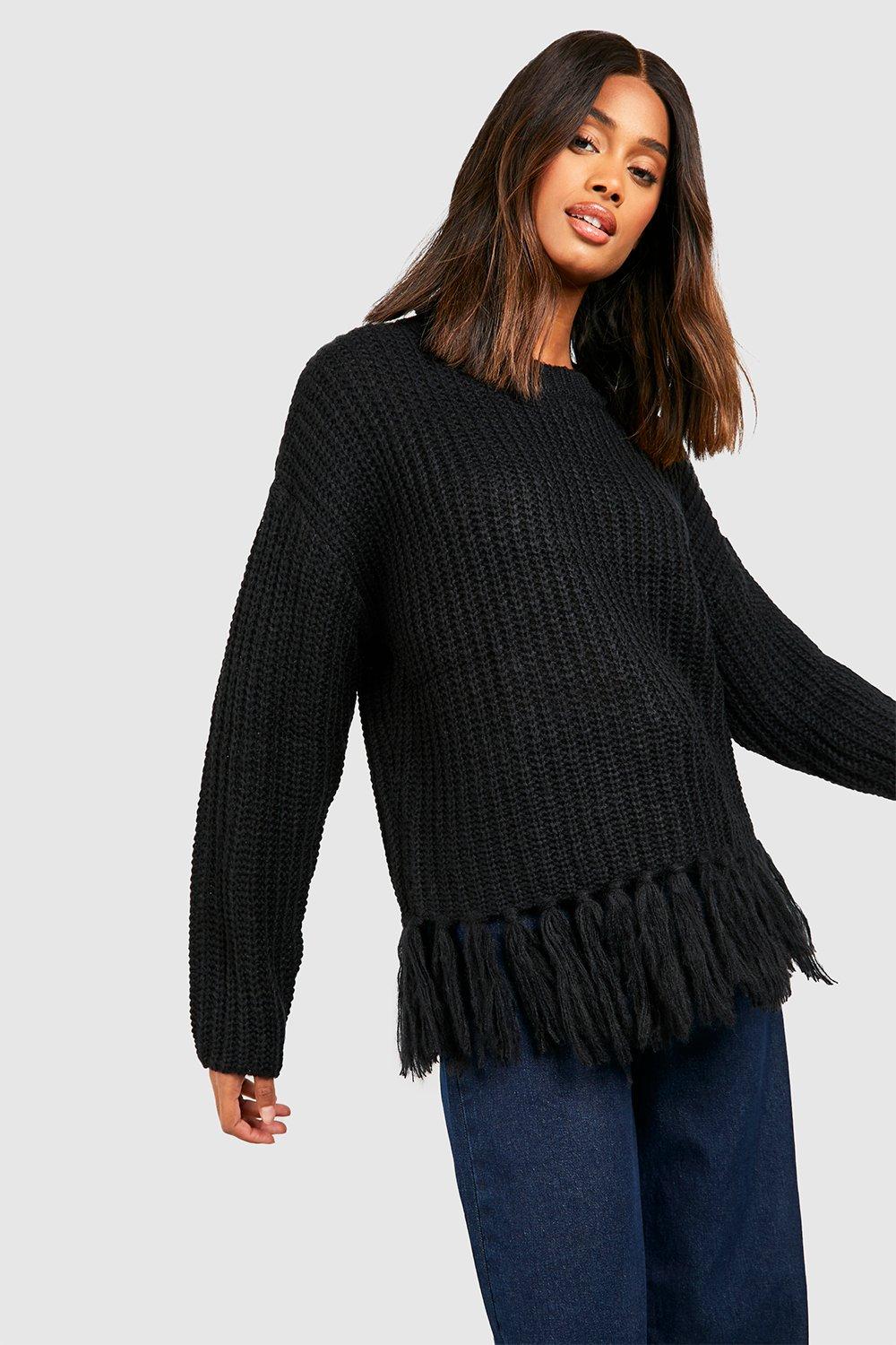 Black 2025 fringe jumper