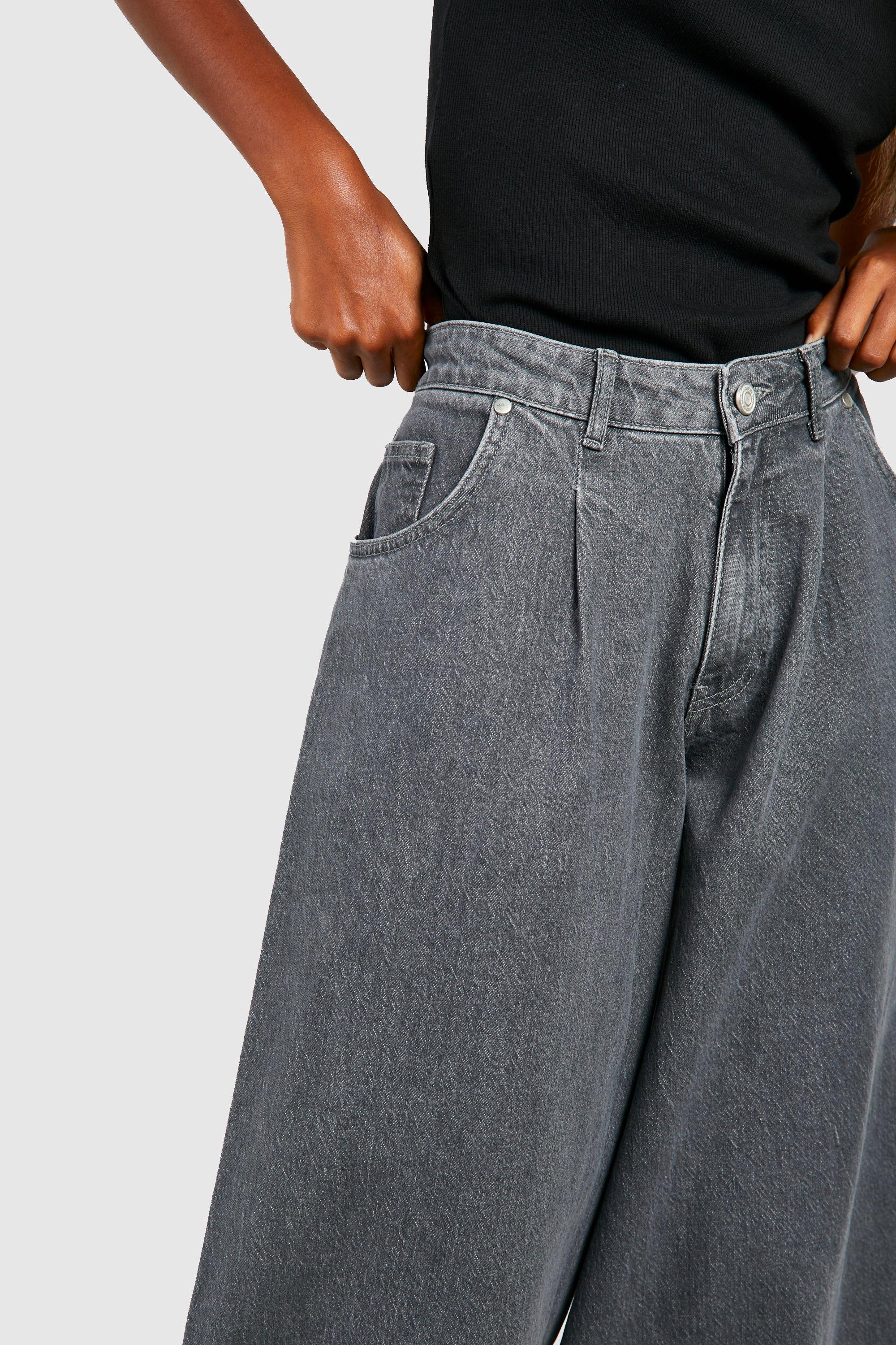 ZW PREMIUM '90S WIDE LEG JEANS IN SMOKY GRAY  Vaqueros grises, Pantalones  vaqueros anchos de la pierna, Pantalones vaqueros mujeres