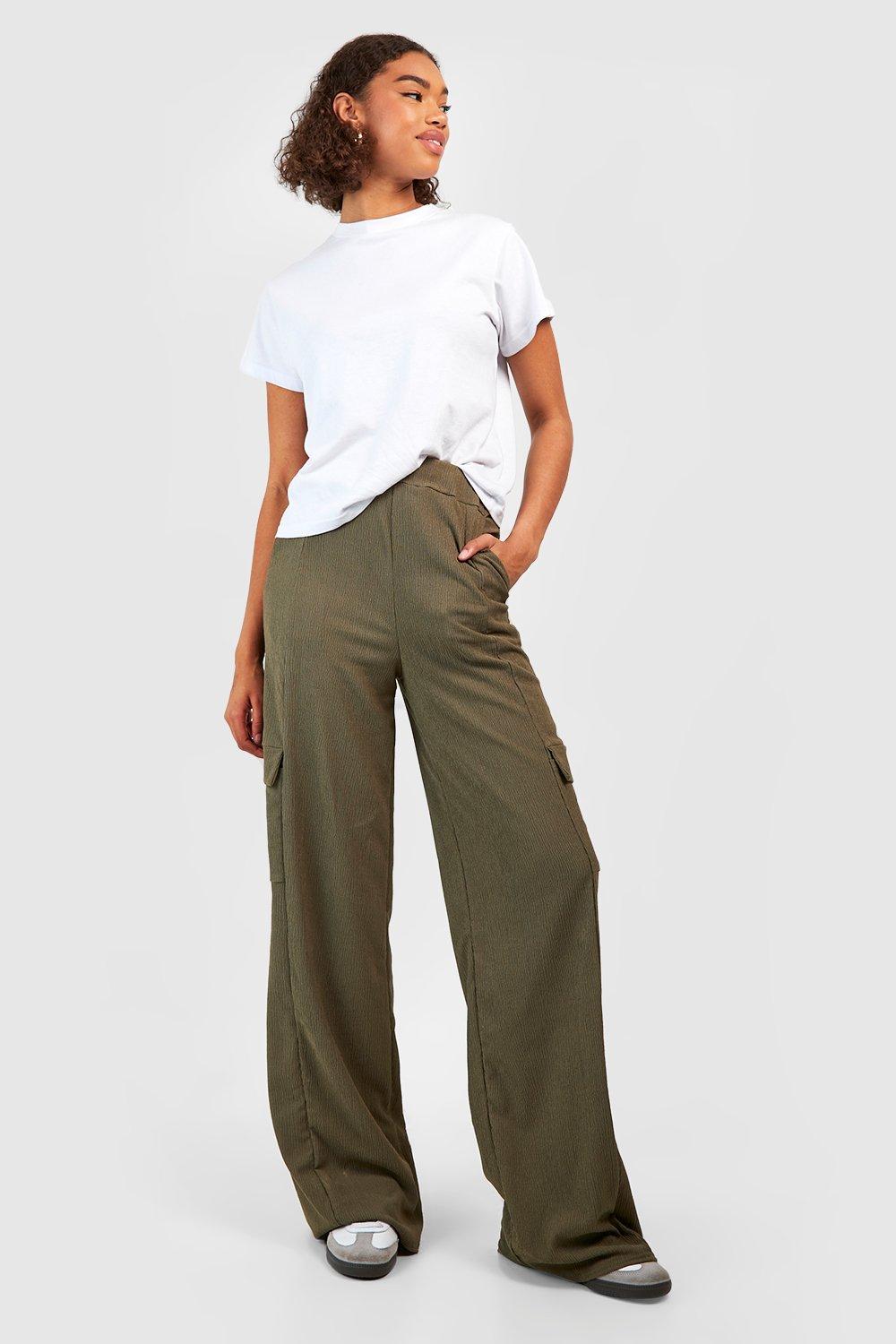 Plus Relaxed Soft Touch Cargo Wide Leg Trouser