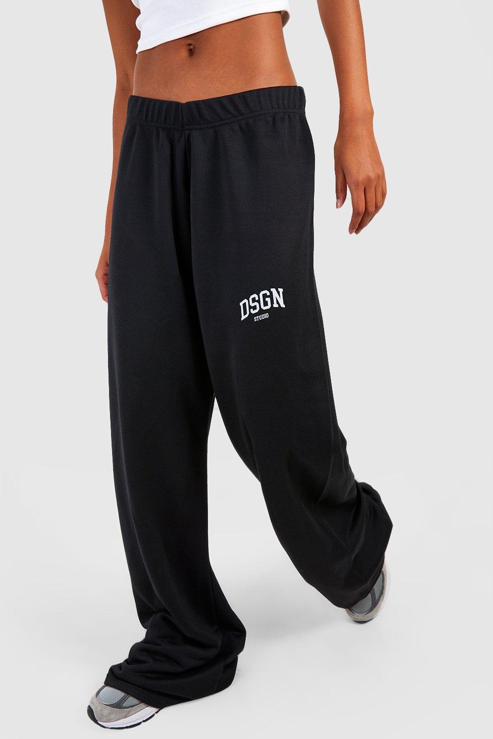 Black Tall Dsgn Studio Printed Wide Leg Jogger