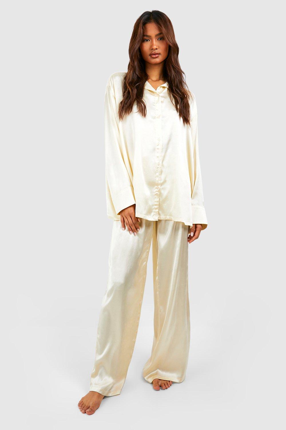 Tall Women's White Satin Pants