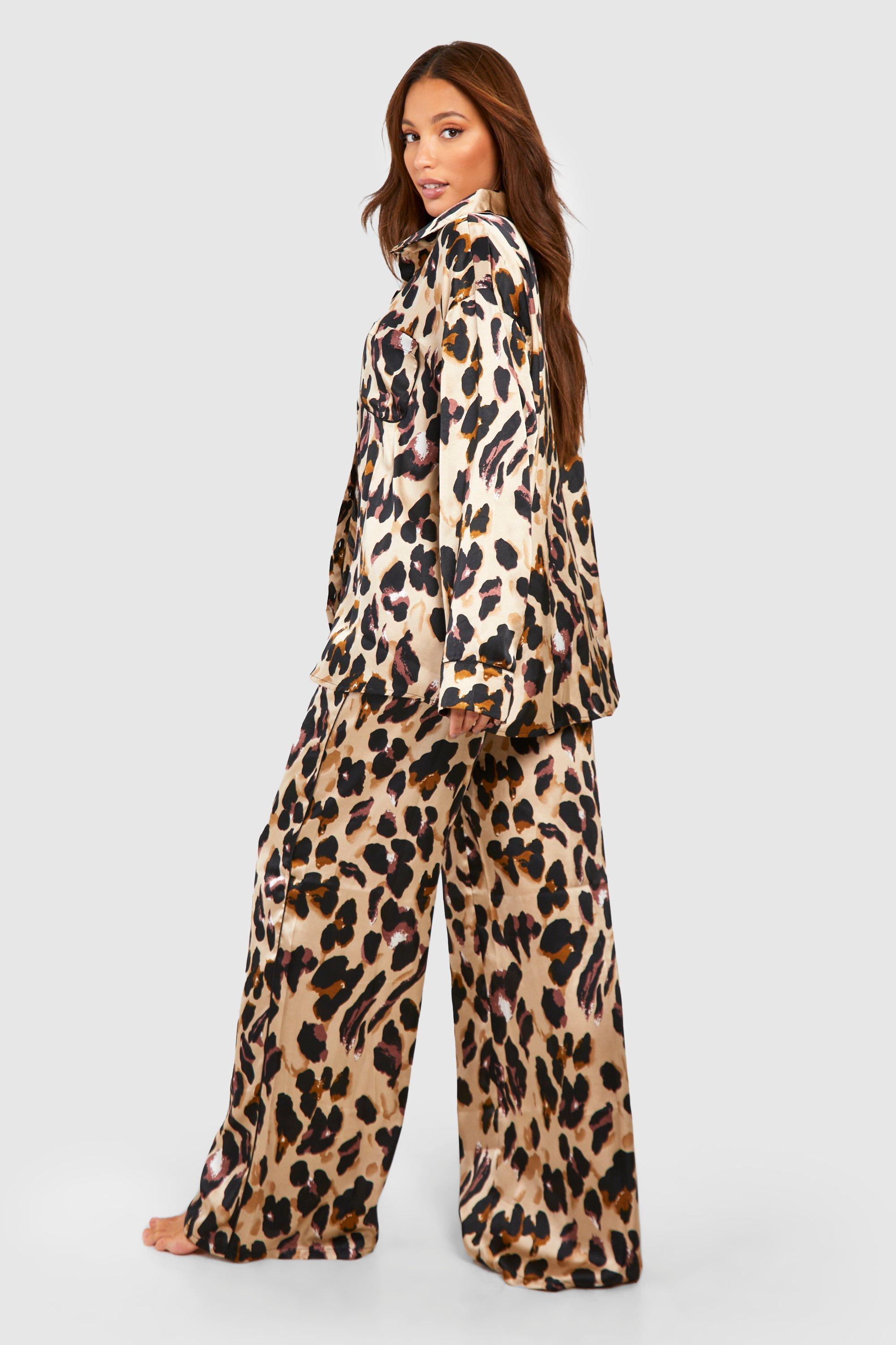 Women's Tall Leopard Print Oversized Pyjama Set