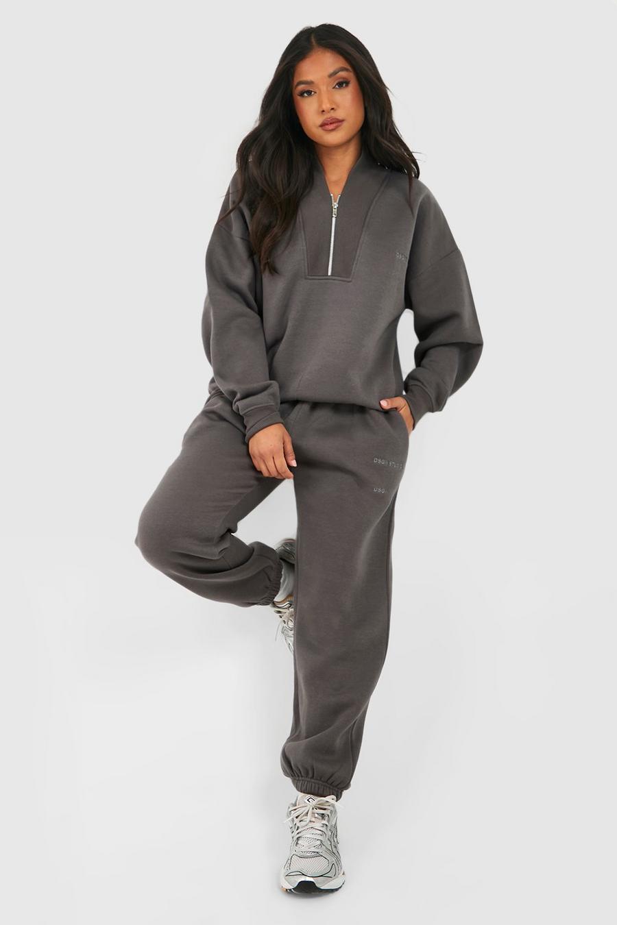 Sweatshirt and Sweatpants Set Women Petite Warm Up Suit Zip Up